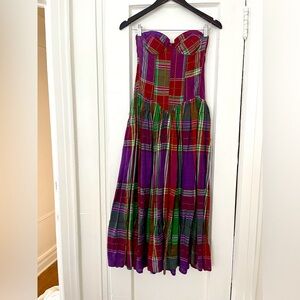 Carol Levitt gingham midi strapless dress